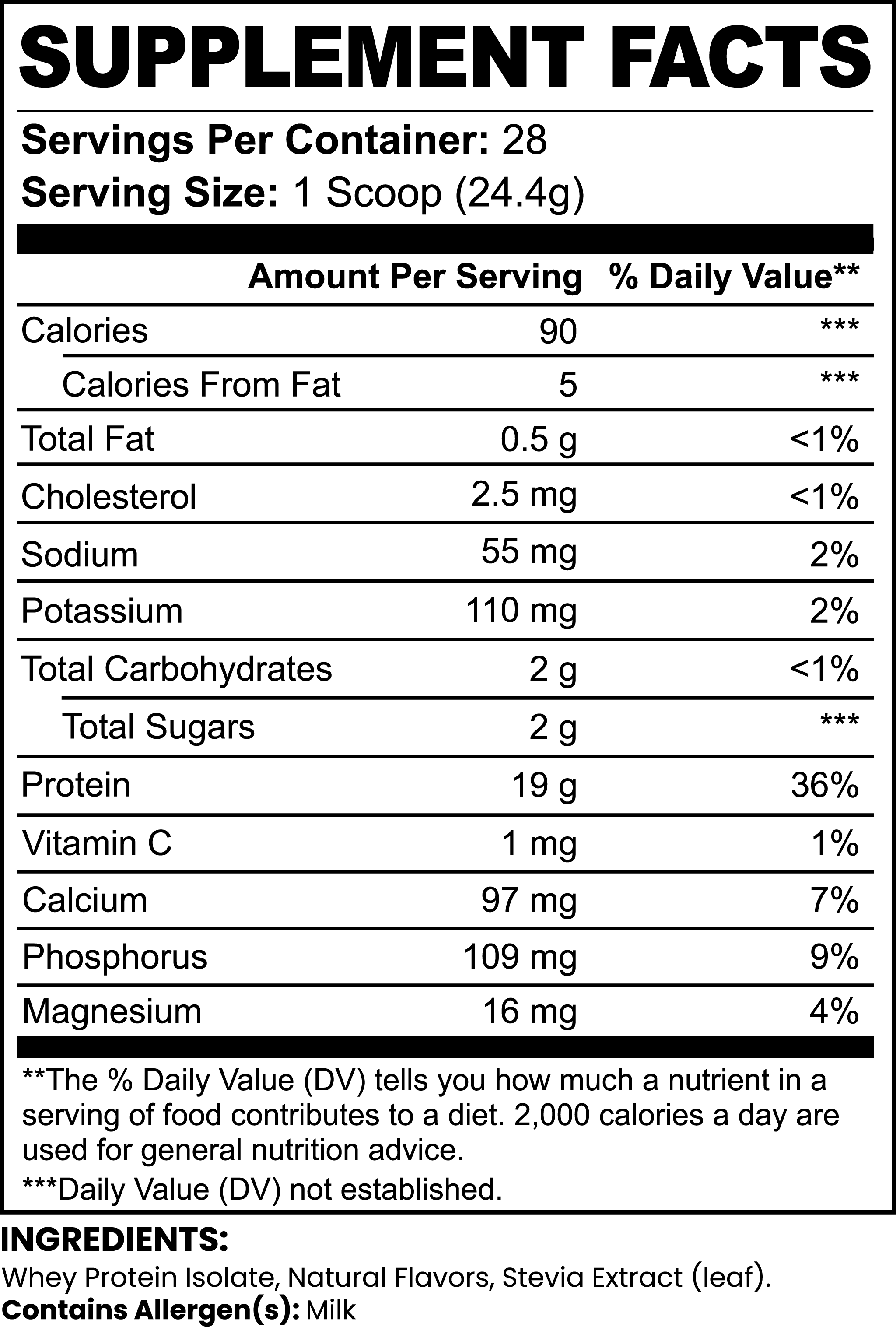 MUSCLE RECOVERY PURE 100% Whey Protein Isolate (Vanilla)